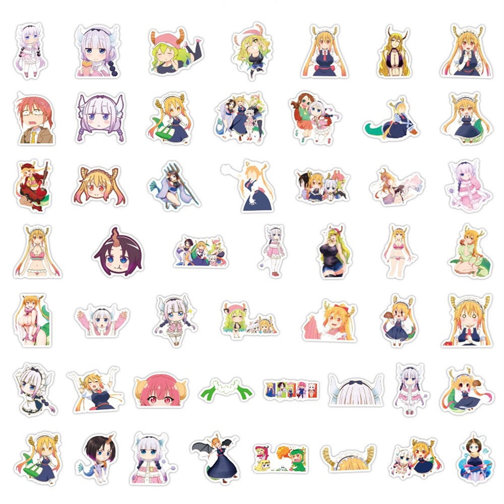 10/30/50PCS NEW Miss Kobayashi's Dragon Maid Sticker Bike Travel Luggage Laptop Classic Cartoon Sticker Decals for Kid Gift, everything animee