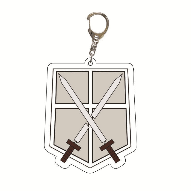 Anime Attack on Titan Q Version Acrylic Keychain Cartoon Printed Anime Figures Pendant Key Chain Cosplay Jewelry Friends Gift