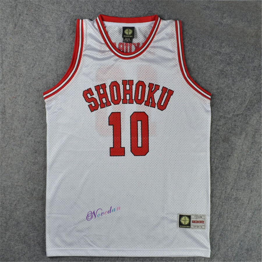 SLAM Cosplay Costume Shohoku Sakuragi Hanamichi School Basketball Jersey Tops T-Shirt Sportswear Uniform Slamdunk White, everythinganimee