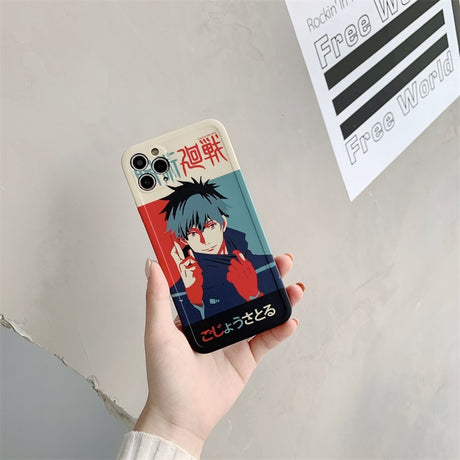 phone case featuring your favorite Jujutsu Kaisen characters, such as Yuji Itadori, Fushiguro Megumi on it. The case is compatible with iPhone 14, 13, 12, 11 Pro, X, Xs Max and XR.