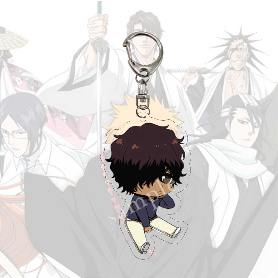 Anime Bleach Acrylic Keychain Fashion Kurosaki Ichigo Ishida Uryuu Kuchiki Rukia Cartoon Figures Key Chain Bag Charm Accessories