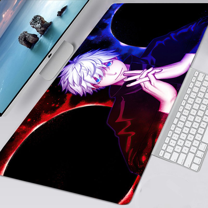 Gaming Mouse Pad Gamer Large Home Keyboard Pad Mouse Mat MousePads Anime Jujutsu Kaisen Anti-slip Gamer Natural Rubber Table Mat, everythinganimee