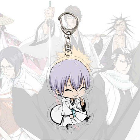 Anime Bleach Acrylic Keychain Fashion Kurosaki Ichigo Ishida Uryuu Kuchiki Rukia Cartoon Figures Key Chain Bag Charm Accessories