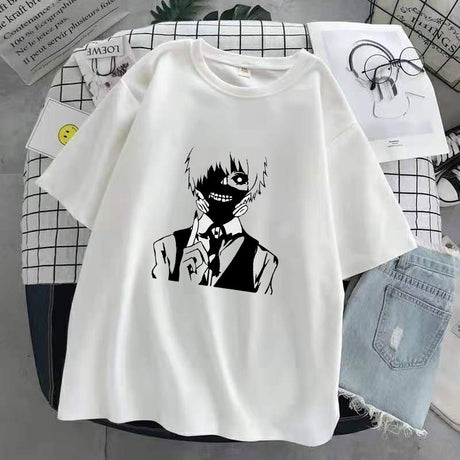 Oversized T-Shirt Men Women Cartoon Hot Japanese Anime Tokyo Ghoul Kaneki Ken Graphic Fashion Unisex Tshirt Summer Top female, everything animee