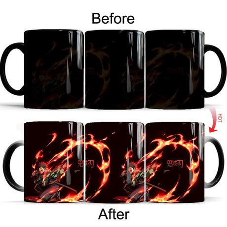 Demon Slayer: Kimetsu No Yaiba Heat Temperature Sensitive Mug Color Changing Cartoon Anime Coffee Mug Cups Drop Shipping Mugs, everythinganimee