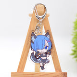 RE:Zero Keychain Series -1 Double Sided Acrylic Cartoon Key Chain Pendant Anime Accessories Keyring Hot Sale, everything animee