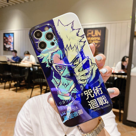 phone case featuring your favorite Jujutsu Kaisen characters, such as Yuji Itadori, Fushiguro Megumi on it. The case is compatible with iPhone 14, 13, 12, 11 Pro, X, Xs Max and XR.