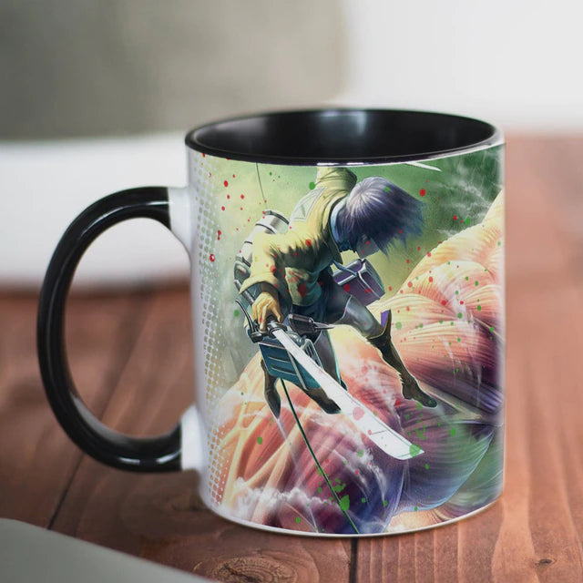 New Attack on Titan Mug 11oz Creative Ceramic Cartoon Anime Coffee Mugs Tea Cups Boy Friends Husband Birthday Gift, everythinganimee