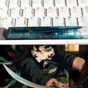 Japan Anime Demon Slayer Artisan Resin Keycaps 6.25u Spacebar Custom Mx Switch Key Caps For Mechanical Backlit Keyboard GK64 61, everythinganimee