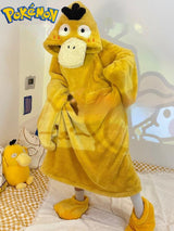 Pokemons Psyduck Plush Pajamas Cartoon Coral Velvet Winter Thickened Night Robe Anime Cosplay Costume Housewear Christmas Gifts, everythinganimee