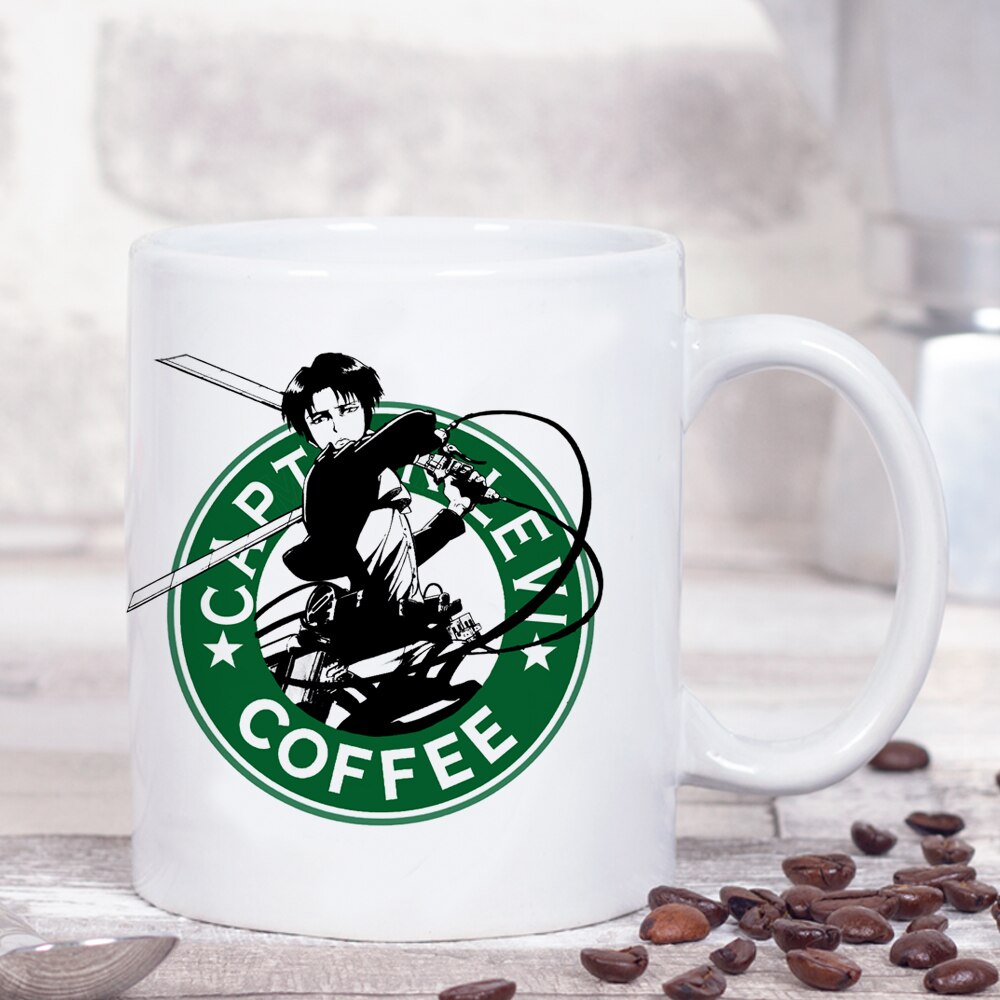 New Attack on Titan Mug 11oz Creative Ceramic Cartoon Anime Coffee Mugs Tea Cups Boy Friends Husband Birthday Gift, everythinganimee