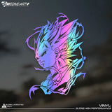 Anime Dragon Ball Z/GT/Super Car Sticker GokuVegeta Super Saiyan Lightning Reflective Holographic Waterproof Sticker Pull Flower , everythinganimee