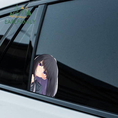 13cm Car Sticker Inoue Takina Nishikigi Chisato Lycoris Recoil Peeker Caravan Waterproof Decal Surfboard Anime RV JDM, everythinganimee