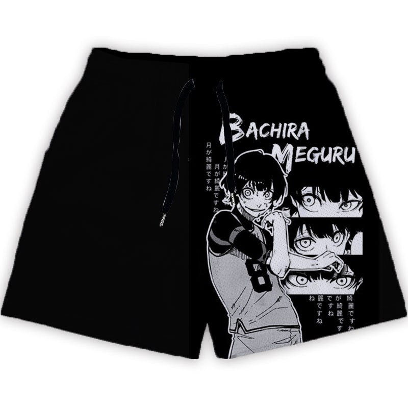 Anime Blue Lock Shorts Printed Fashion Street Gym Shorts Men Loose Casual Daily Workout Jogging Fitness Summer Beach Shorts, everythinganimee