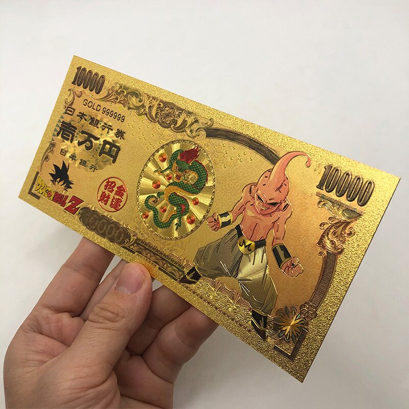 Dragon Ball Z Manga Anime Goku Figure Collection Gold Commemorative Banknote Collection Manga Peripherals Best Gifts