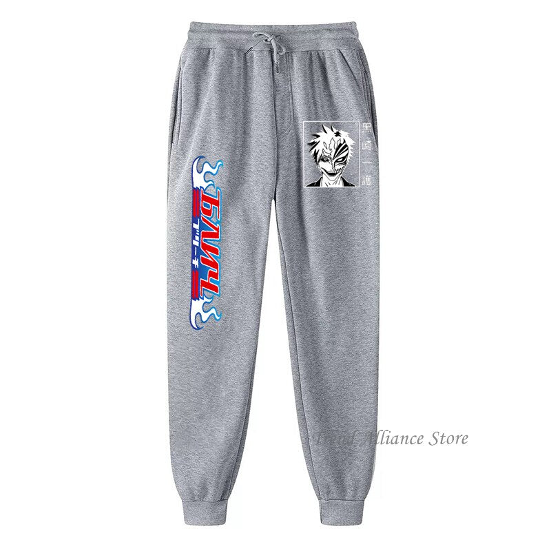 New Japan Anime Bleach Kurosaki Ichigo Print Men Pants Casual Loose Sport Long Pants Men Bundle Feet Jogging Sweatpants Trousers, everything animee