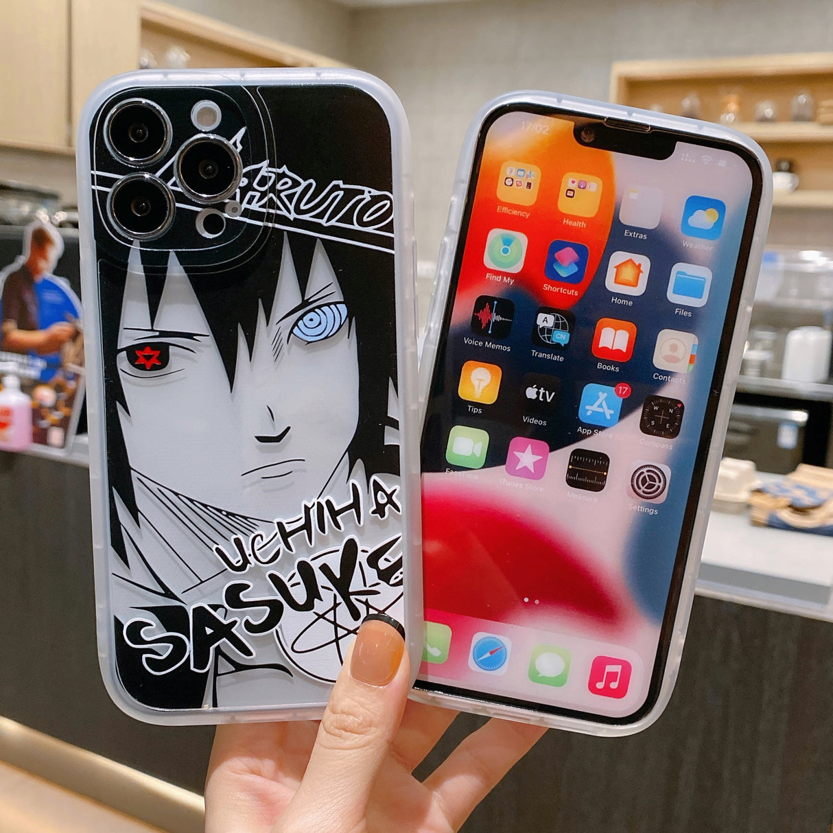 Naruto Phone Case for iPhone 13, 12, 11, 14 Pro Max, Plus, X, XR. Featuring the iconic Uchiha Sasuke and Kakashi characters, this soft silicone cover not only provides protection for your phone but also showcases your love for the iconic anime series. Perfect for any Naruto fan or as a gift for the anime enthusiast in your life