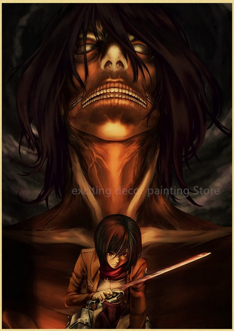 Attack on Titan Anime Posters Levi Retro Kraft Paper DIY Vintage Room Home Bar Cafe Decor Gift Print Aesthetic Art Wall Painting