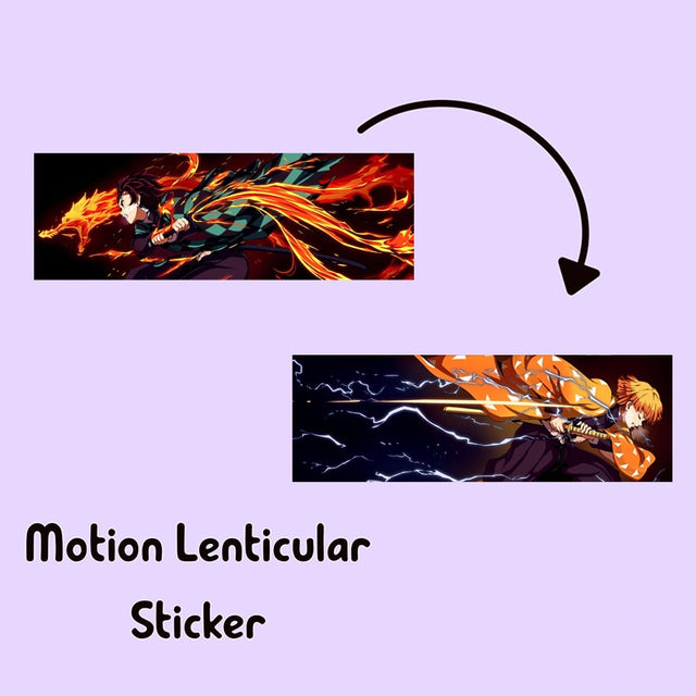 Zenitsu,Tanjirou Moving Sticker Demon Slayer Anime Motion Sticker Waterproof Decals for Cars,Laptop, Refrigerator, Etc, everythinganimee