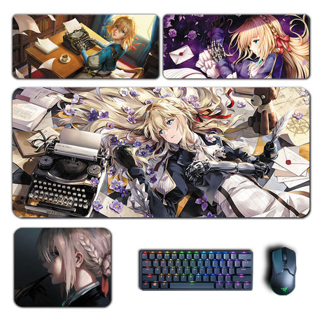 Anime Violet Evergarden Mouse Pads Evergarden Violet Xxl Mousepad Computer Laptop keyboard Pad PC Gaming Accessories Desk Mats, everythinganimee