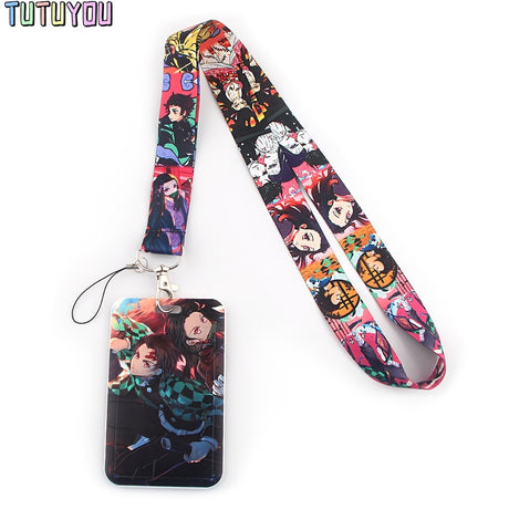 New Anime Demon Slayer Lanyards for Key Neck Strap For Card Badge Gym Key Chain Lanyard Key Holder DIY Hang Rope Keychain