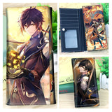 Anime Long Wallet Genshin Impact Lumine Aether Jean Gunnhildr PU Leather Purse Long Clutch, everythinganimee