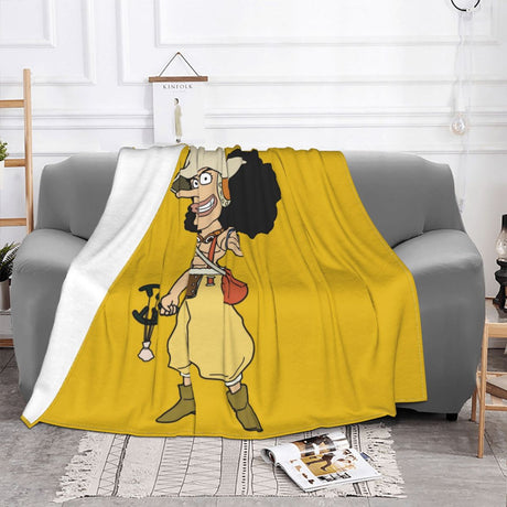 Captain Usopp Cartoon Blankets Flannel Printed One Piece Portable Super Soft Throw Blanket for Home Car Rug Piece, everythinganimee