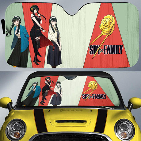 Spy X Family Loid Yor And Anya Hot Anime Car Auto Sunshades, everythinganimee