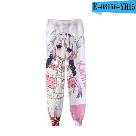 Anime Miss Kobayashi's Dragon Maid 3D Joggers Pants Men/Women Casual Trousers Hip Hop Sweatpants Kanna Kamui Cosplay Costume, everything animee