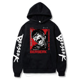 2023 Hot Sale Hooded Dark Berserk Anime Pattern Print Vintage Casual Hoodie Fashion Y2K Sweatshirts Oversized Tops Pullover