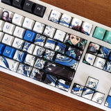 Demon Slayer Tanjirou Theme Pbt Material Keycaps 108 Keys Set for Mechanical Keyboard Oem Profile Only KeyCaps ManyuDou, everythinganimee