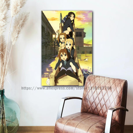 k-on anime Decorative Canvas 24x36 Posters Room Bar Cafe Decor Gift Print Art Wall Paintings, everythinganimee