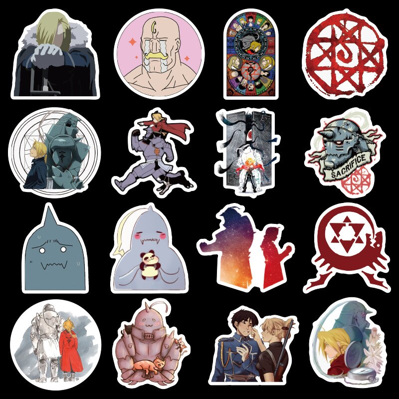 Anime Cartoon Anime Fullmetal Alchemist Stickers For Car Laptop Phone Fridge Scrapbook Waterproof Graffiti Sticker Toys Kids Gifts, everythinganimee