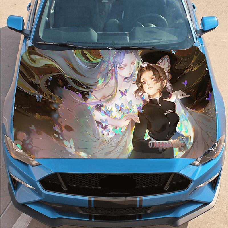 Car hood wrap decal anime girl gun vinyl sticker graphic decal truck decal truck graphic bonnet decal Car CUSTOM Any Car DIY, everythinganimee