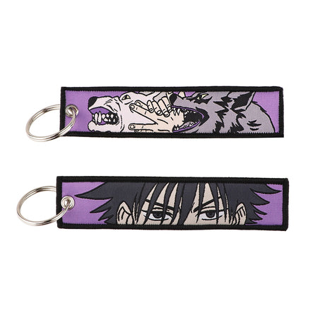 Japanese Anime Junji Ito Tomie Keychain for Motorcycles Cars Key Fobs Key Tag Embroidery Key Ring for Men Women Accessories