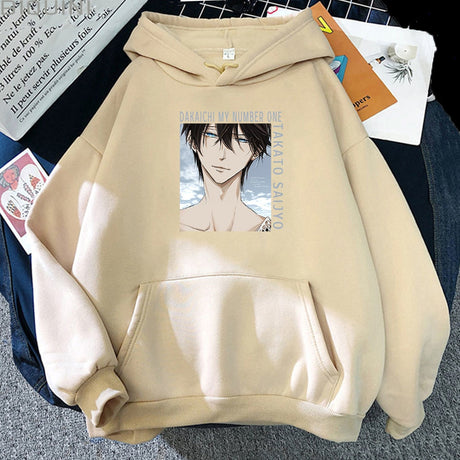 TAKATO SAIJYO Anime Hoodies Women Dakaichi My Number One Print Spring/Autumn Streetwear Oversized Sweatshirts Aesthetic Harajuku, everything animee