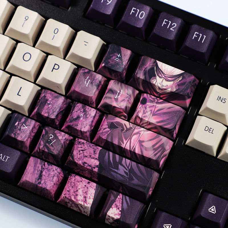 108 Keys Jujutsu Kaisen Gojo Satoru Anime Theme Colored Keycaps PBT Material Cherry Profile Mechanical Keyboard Caps, everythinganimee