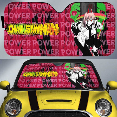 Power and Kobeni Accordion Sunshade Kobeni Higashiyama Car Sunshade Custom Chainsaw Man Anime, everythinganimee