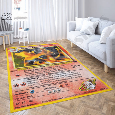 Newfashion Pokemon Anime Card Area Rug Gift 3D Printed Room Mat Floor Anti-slip Large Carpet Home Decoration Style-1, everythinganimee