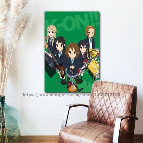 k-on anime Decorative Canvas 24x36 Posters Room Bar Cafe Decor Gift Print Art Wall Paintings, everythinganimee