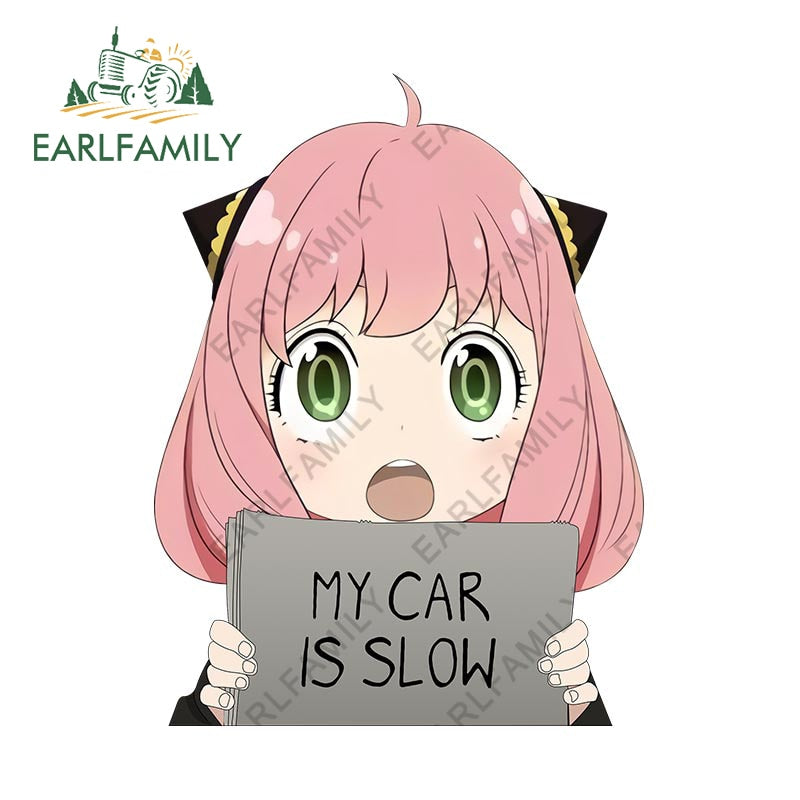 Spy Family Anya 'My Car Is Slow' Car Stickers