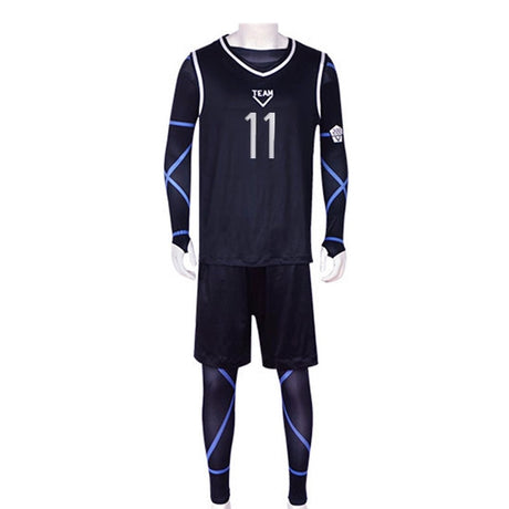 Anime Blue Lock Nagi Seishiro Cosplay Costume Black Jersey Jumpsuit Football Bodysuit Halloween Christmas Party Clothes, everythinganimee