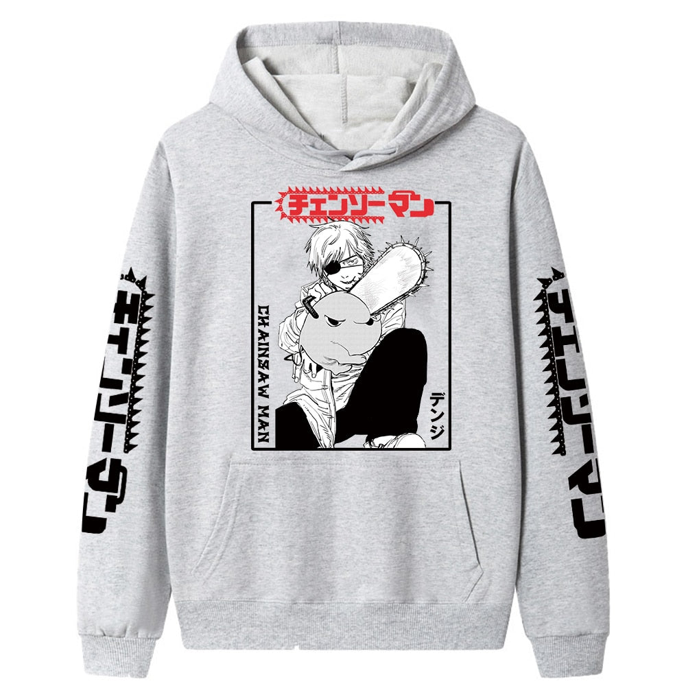 Japan Anime Chainsaw Man Loog Sleeve Sweatshirt Denji Men Women Hoodie Cool Pullover Coat Hooded Tops