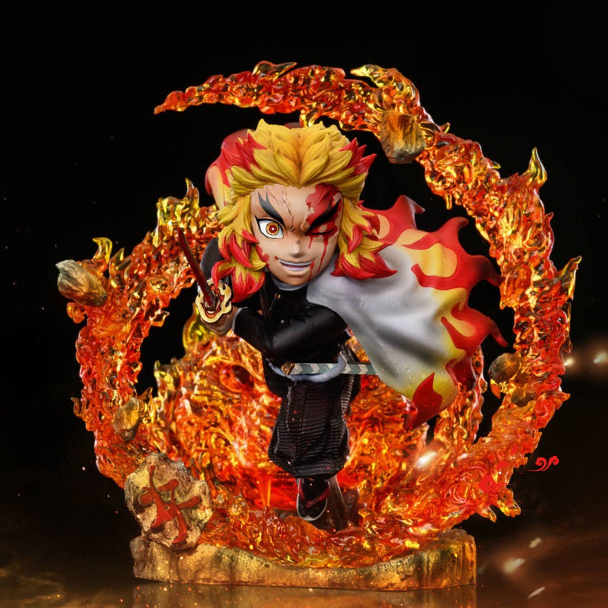 Rengoku Kyoujurou Figure Anime Demon Slayer Kimetsu No Yaiba Figurines PVC Model 1/4 Gk Flame Bust Doll Toys Desk Decoration, everythinganimee