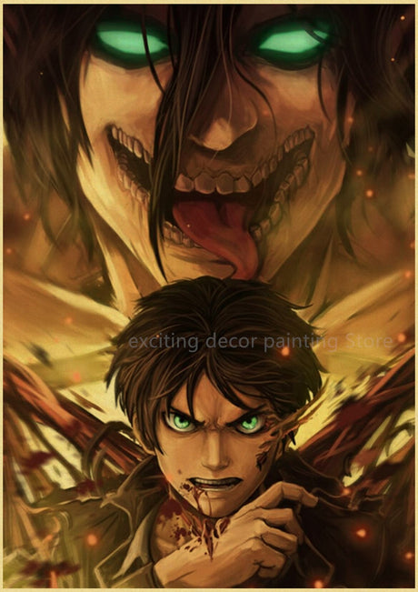 Attack on Titan Anime Posters Levi Retro Kraft Paper DIY Vintage Room Home Bar Cafe Decor Gift Print Aesthetic Art Wall Painting