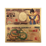 Dragon Ball Z Manga Anime Goku Figure Collection Gold Commemorative Banknote Collection Manga Peripherals Best Gifts