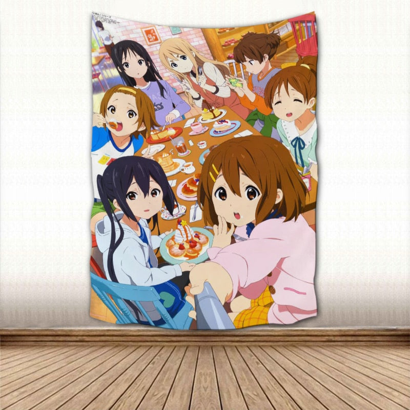 Anime Wall Hanging Tapestry Japan Kawaii New K-ON! Home Party Decorative Cartoon Game Photo Background Cloth Table, everything animee