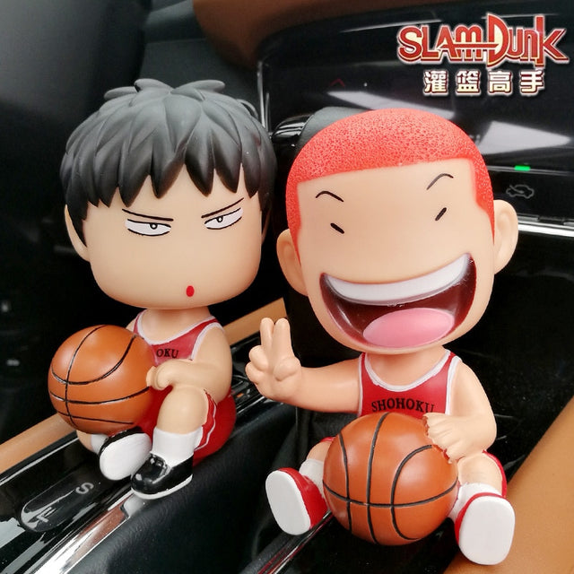 Car Ornaments Anime Q Version Slamdunk Master Sakuragi Hanamichi Rukawa Kaede Shaking Head Doll Car Interior Product Accessories, everythinganimee