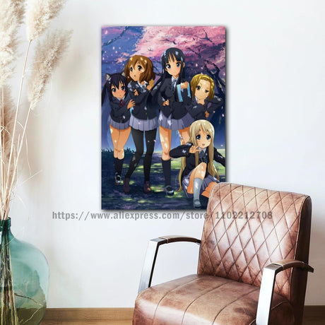 k-on anime Decorative Canvas 24x36 Posters Room Bar Cafe Decor Gift Print Art Wall Paintings, everythinganimee