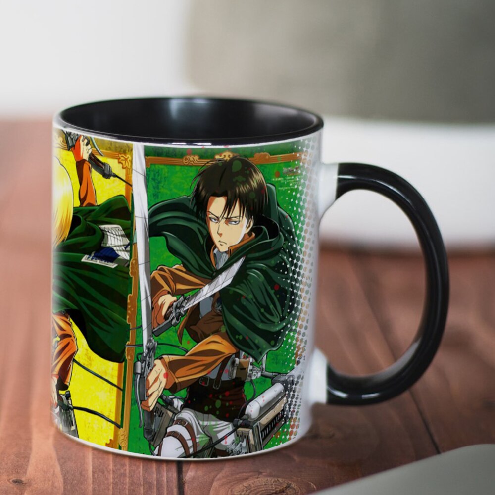 New Attack on Titan Mug 11oz Creative Ceramic Cartoon Anime Coffee Mugs Tea Cups Boy Friends Husband Birthday Gift, everythinganimee